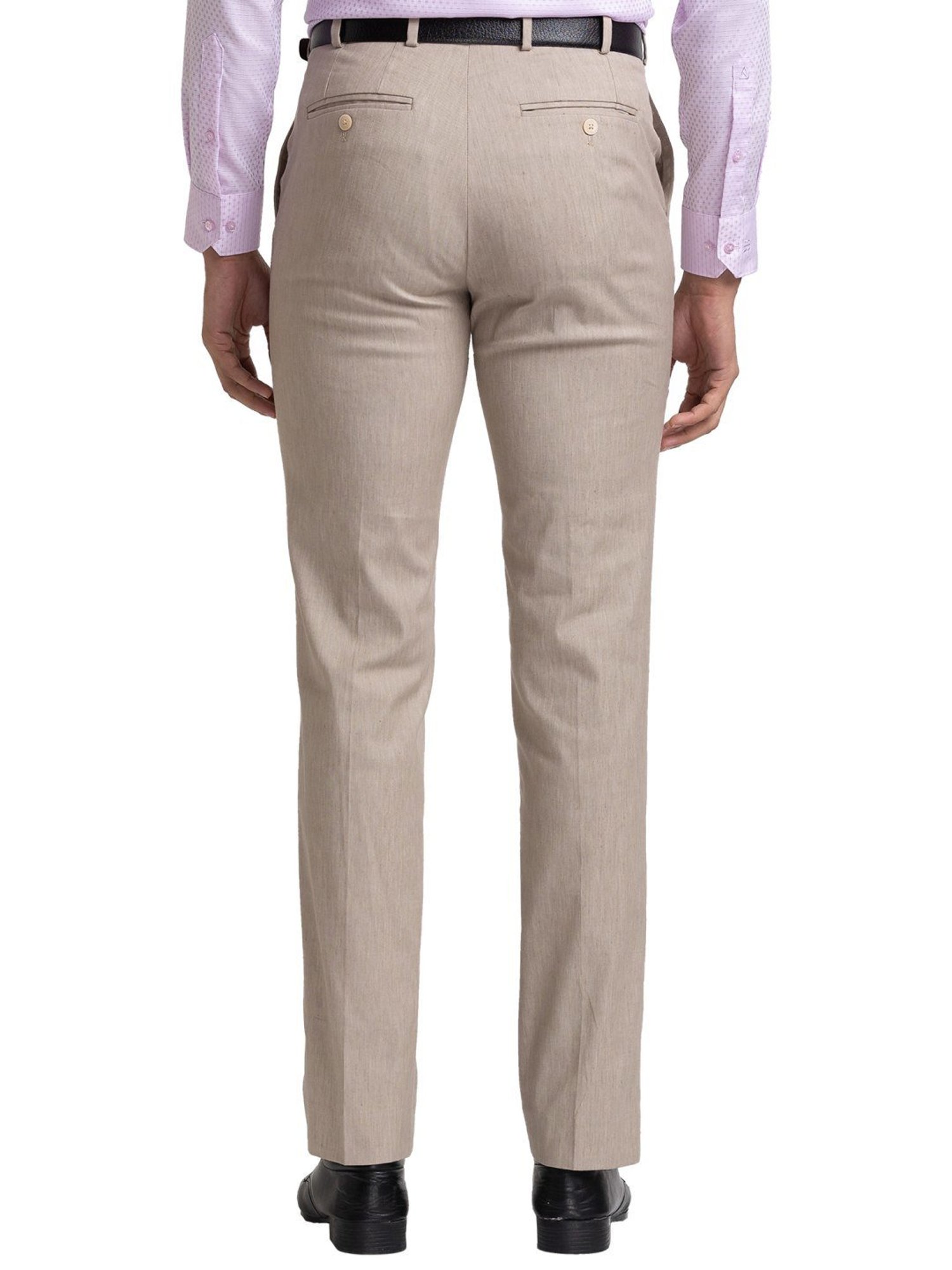 Raymond Beige Contemporary Fit Trousers