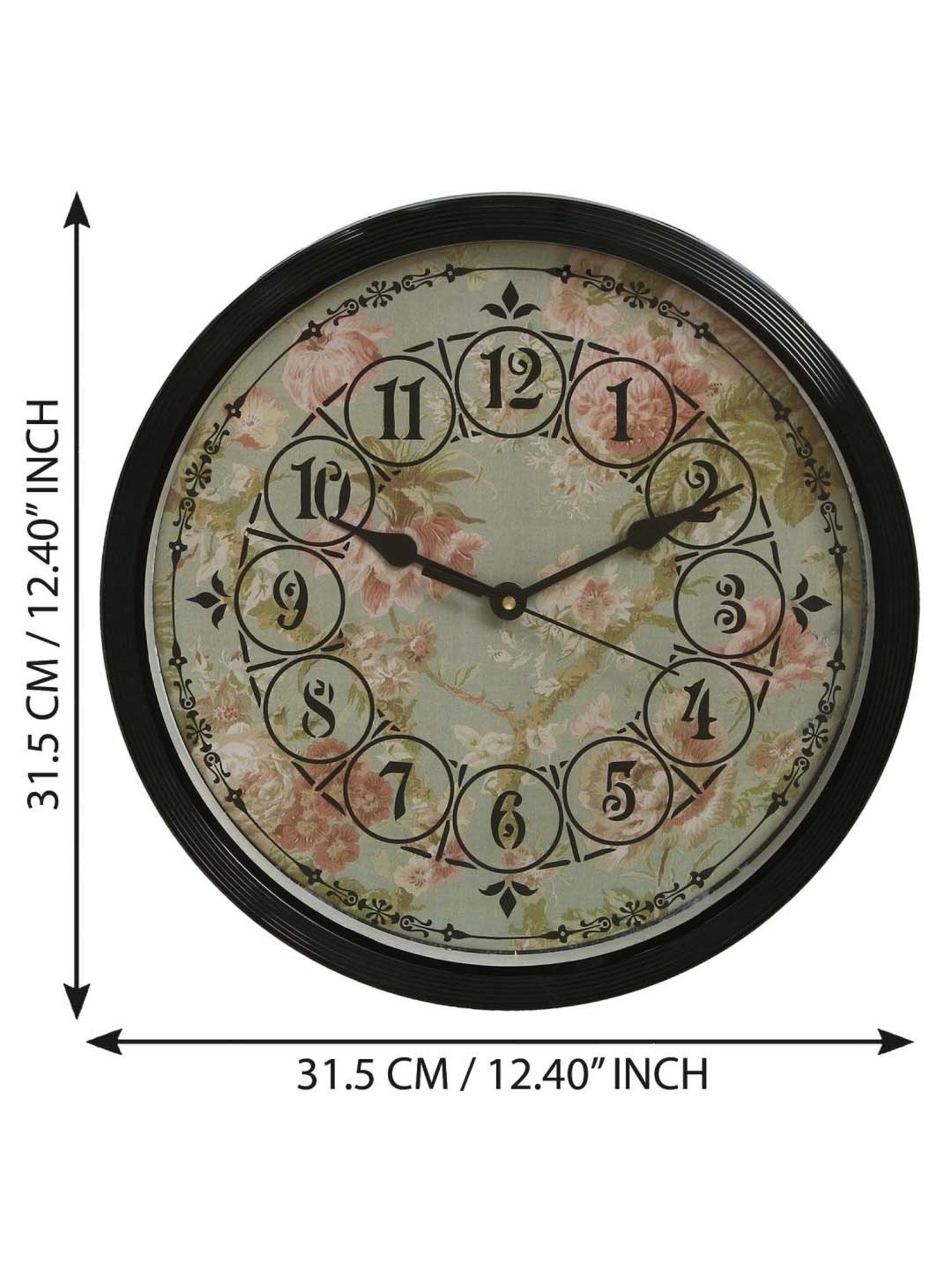 eCraftIndia Designer Round Analog Black Wall Clock