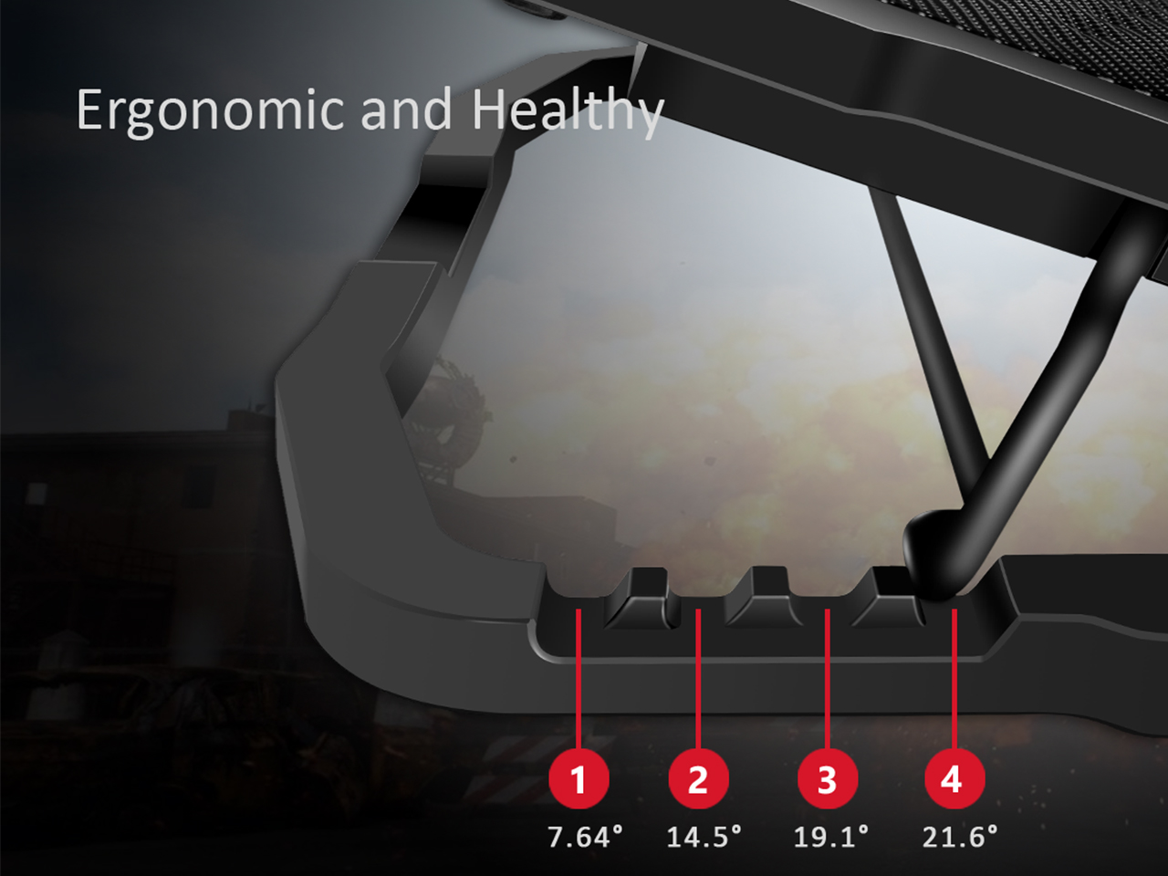 AICHESON Laptop Cooling Pad 5 Fans Up to 17.3 Inch Heavy Notebook Cooler, LED Lights, 2 USB Ports, S035