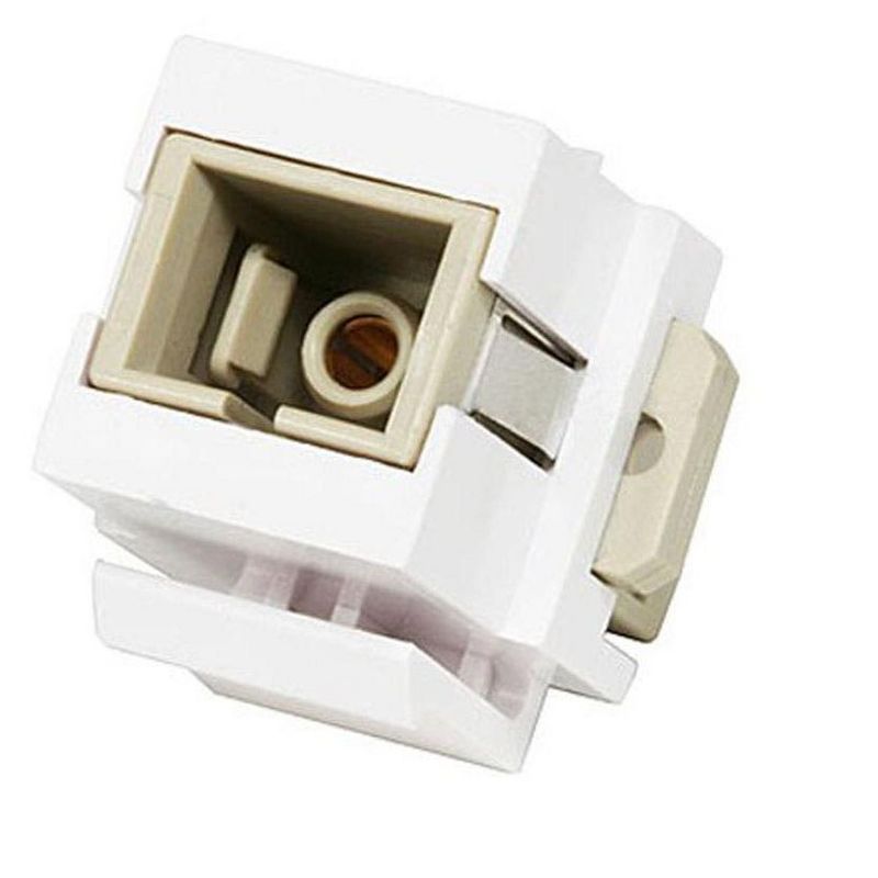 Monoprice Modular SC Fiber Optic Keystone Jack Coupler - White