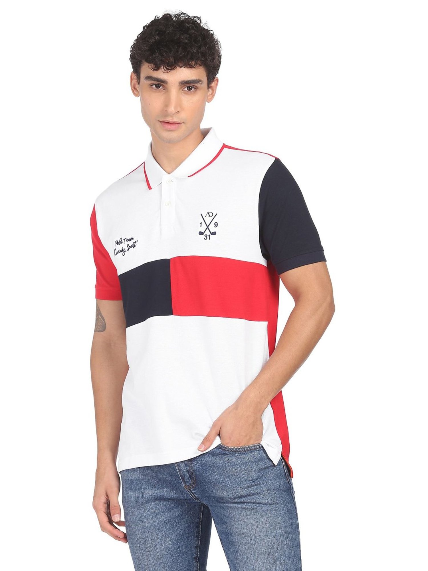 AD by Arvind Multicolor Polo T-Shirt