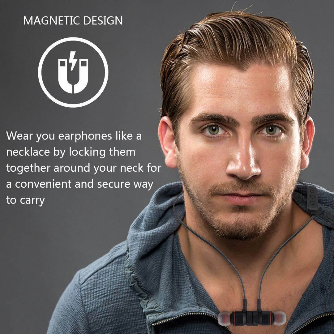 Bluetooth 5.0 Wireless Sport Earphone Magnetic design Headset Universal Earbuds