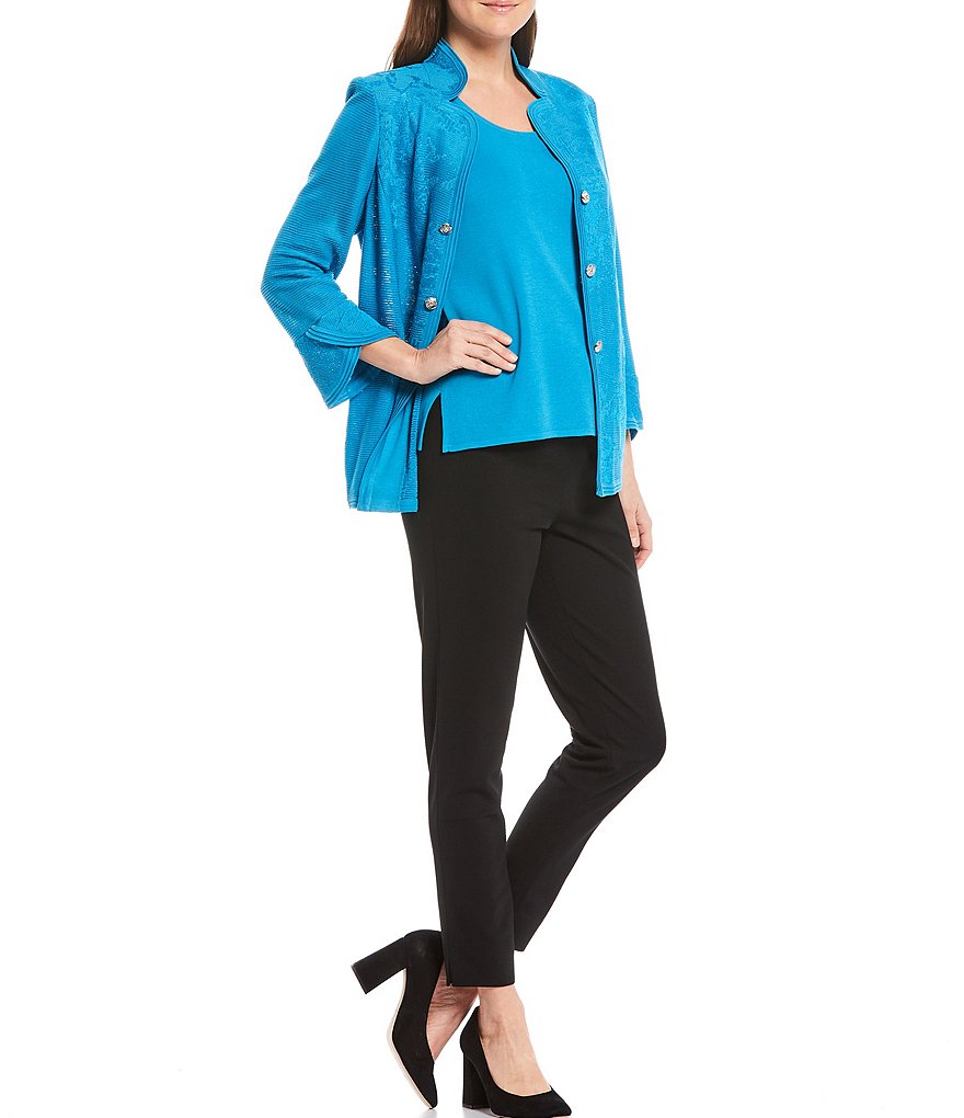 Kasper Glen Plaid Notch Lapel Two Button Front Pocket Jacket