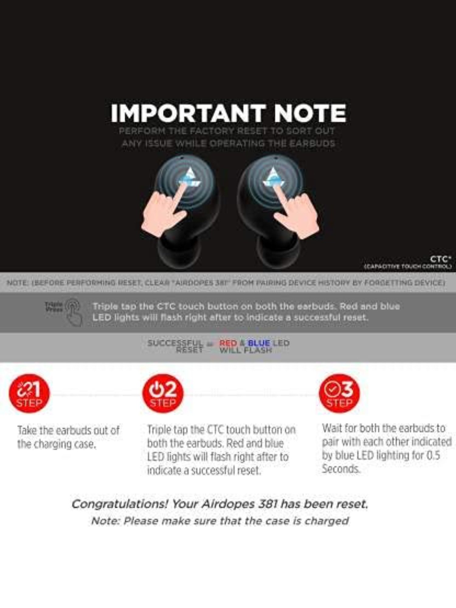 Boat Airdopes 381 In Ear BT Earbuds with upto 20H Playback & ASAP Charge (Black,True Wireless)