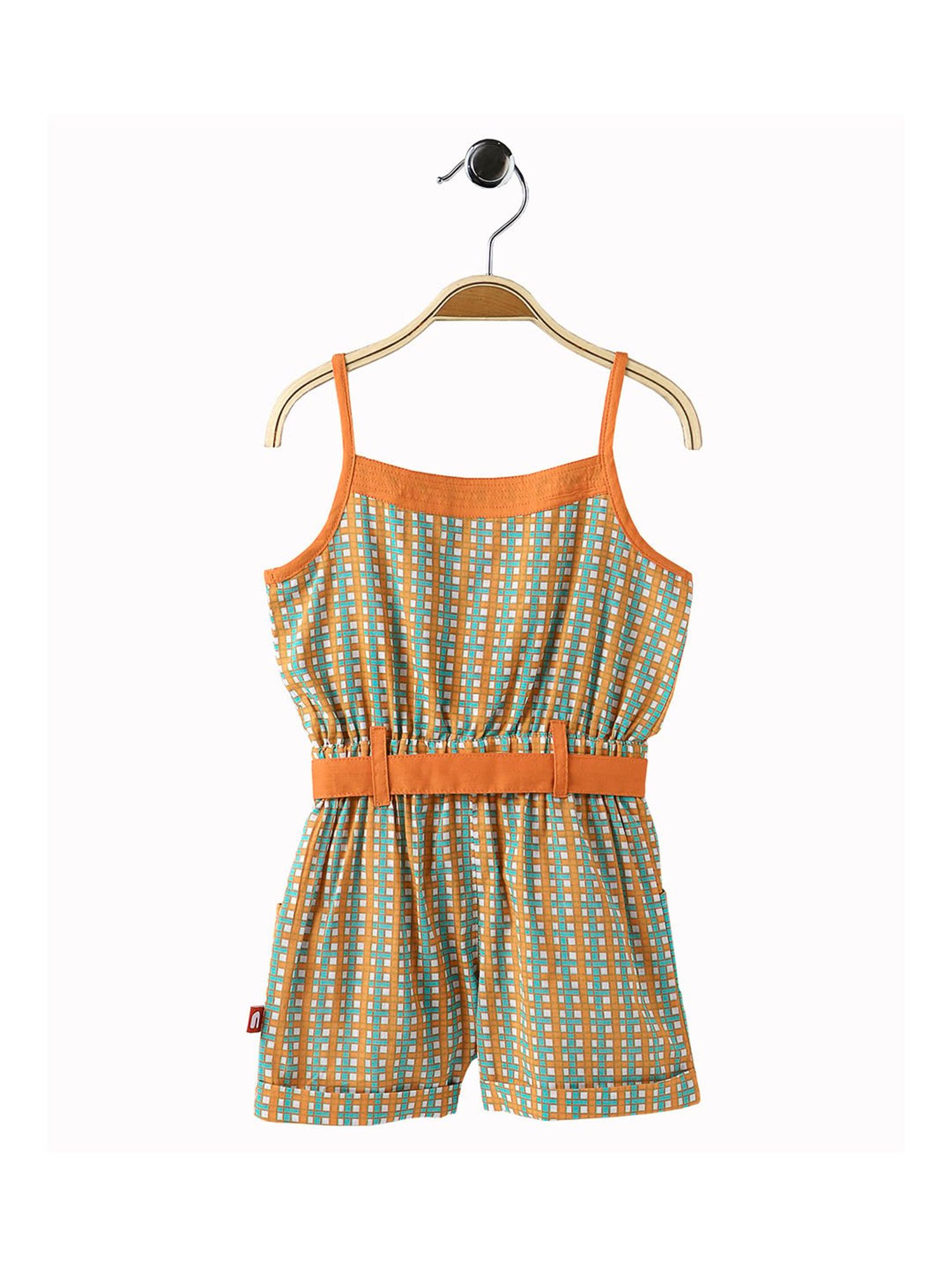Nino Bambino Kids Multi Checks Jumpsuit with Belt