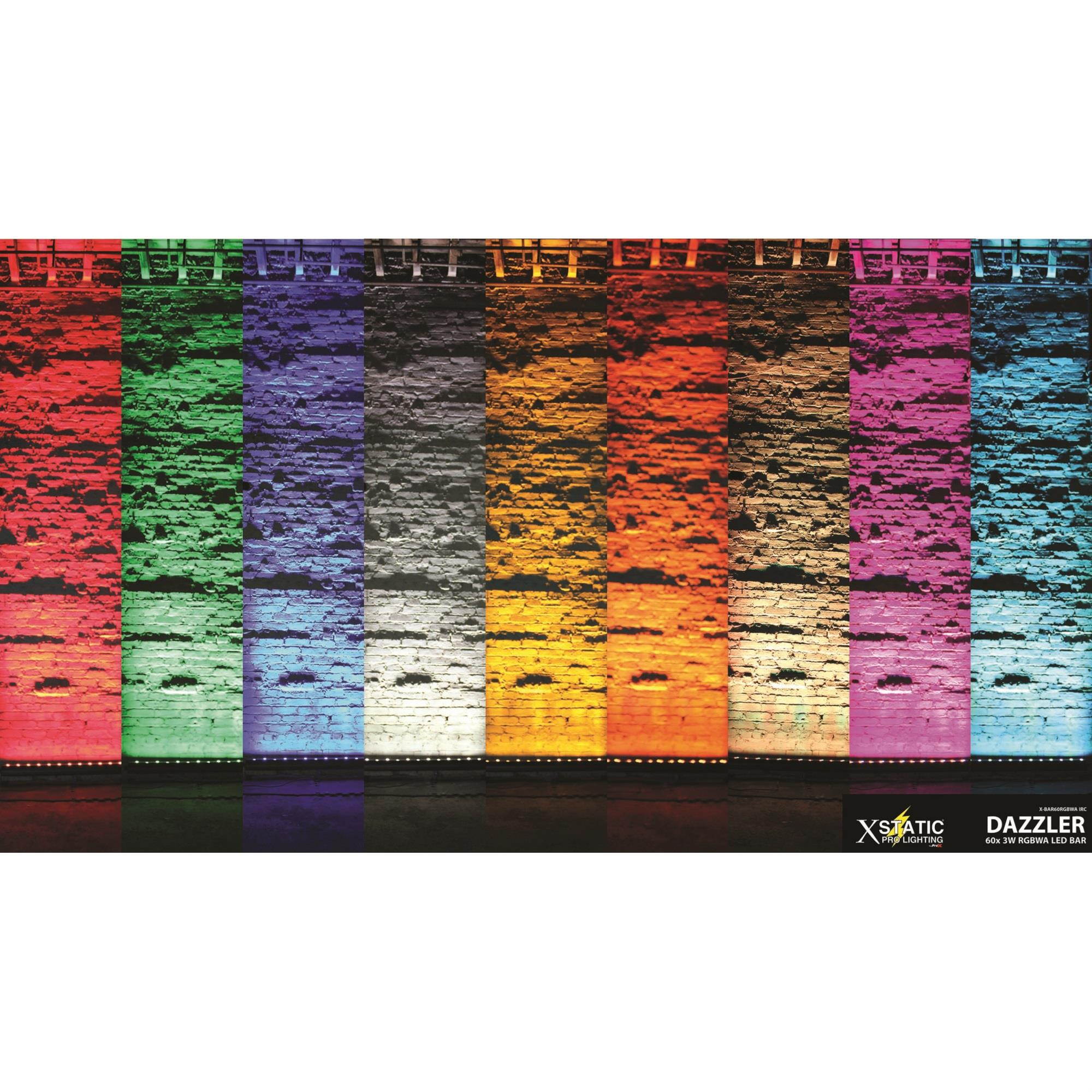 Ultrabright DAZZLER Bar with 60 3W RGBWA LED in White Housing