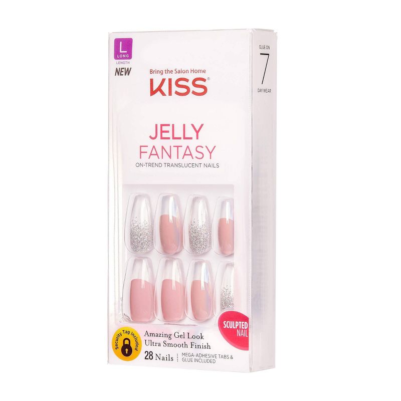 Ardell Nail Addict Blush False Nails Geometric Crystals - 24ct