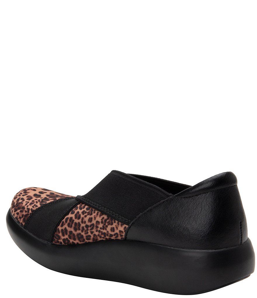 Alegria Evie Leopard Print Dream Fit X Strap Slip-Ons