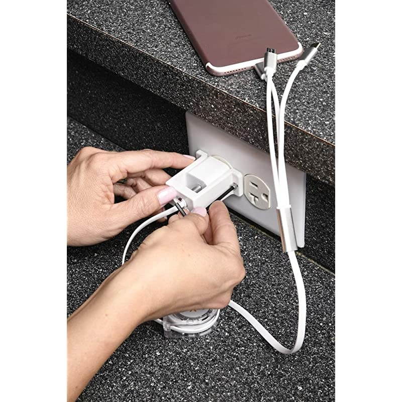 Cell Phone Charger Lock (2 Pack), Compatible with iPhone and Android, Keeps Cellular-Charging Cable and Cube Locked in Place