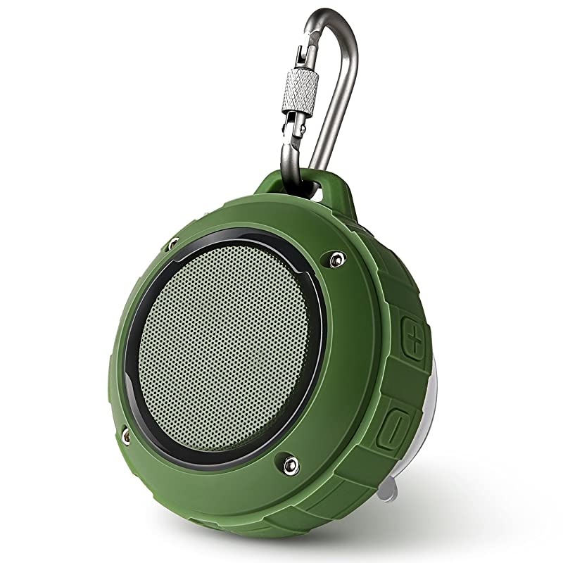 Outdoor Waterproof Bluetooth Speaker Wireless Portable Mini Travel Speaker with Subwoofer Enhanced Bass Built in Mic for Sports Pool Beach Hiking Camping Green