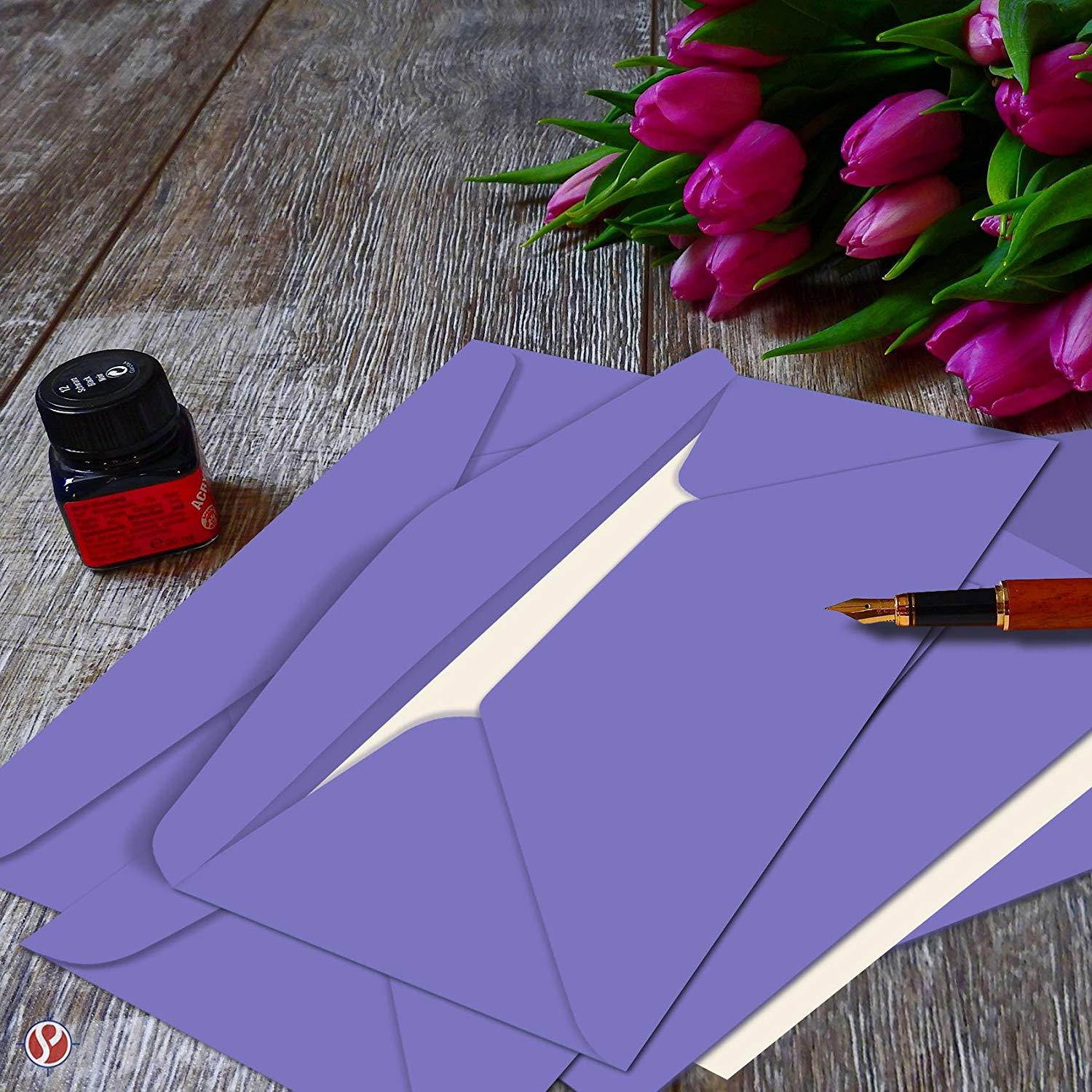 #10 Business Color Mailing Envelopes | 4 1/8 X 9 .5 inches | 24lb Bond Bright Color Paper (90 gsm) | 50 Envelopes Per Pack | Venus Violet