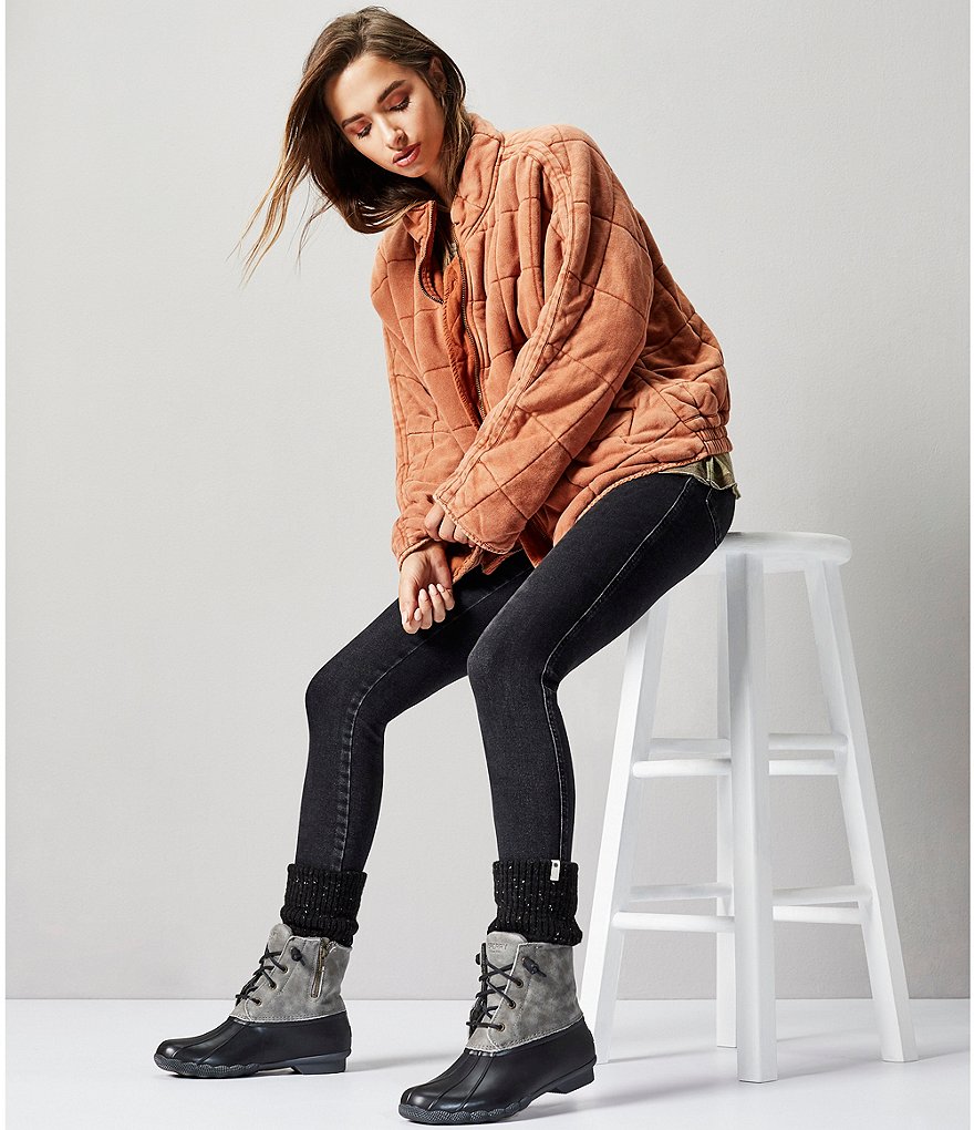 Free People Raw Hem High Rise Cotton Blend Jeans