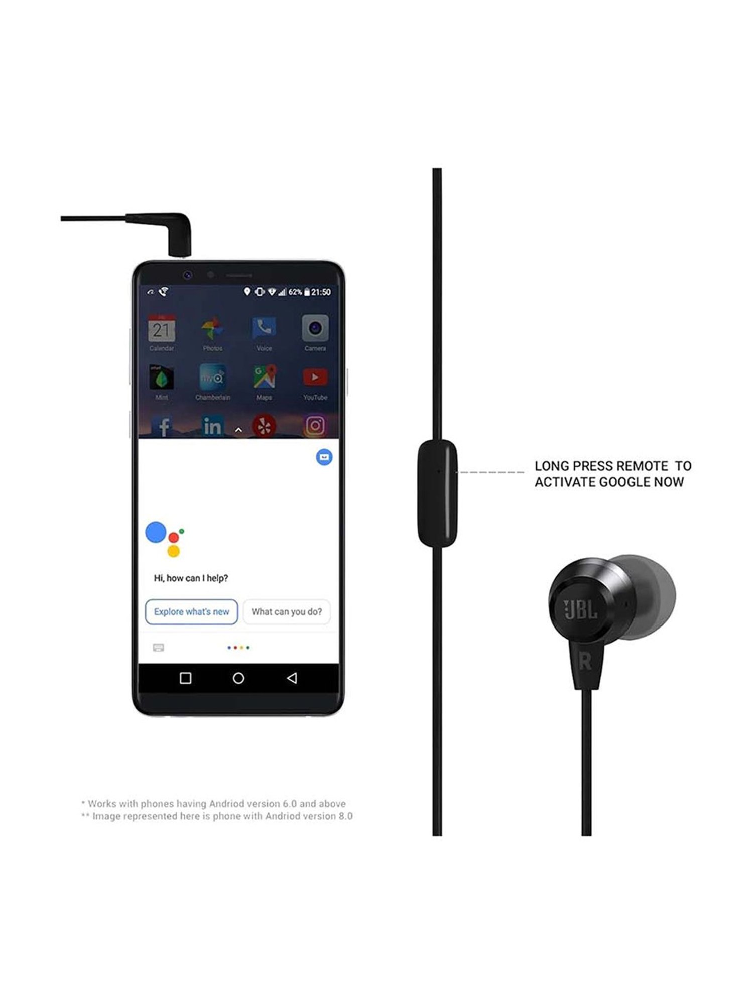 Jbl C50Hi In-Ear Wired Earphones With Mic (Black)