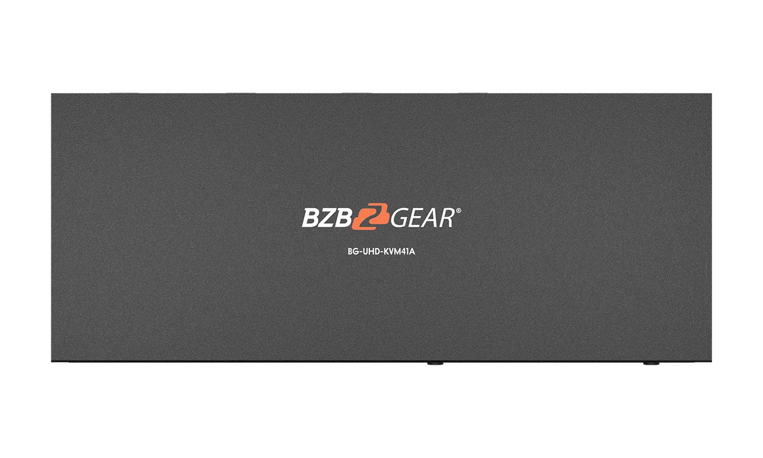 BZBGEAR 4x1 KVM Switch with USB2.0 Ports for Peripherals and 3.5mm Jacks for Audio Support