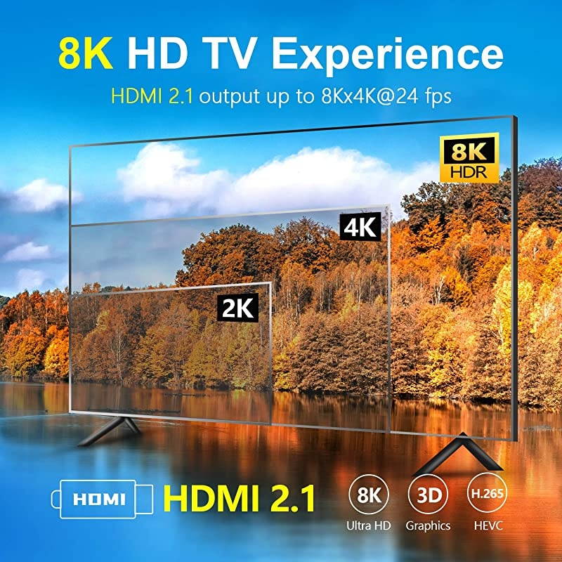 Max+ Android TV Box 90 Amlogic S905X3 4GB RAM 32GB ROM 24G58G WiFi 1000M LAN Bluetooth 40 H265 HDR 3D 4K 60fps with 24G Voice Remote Control