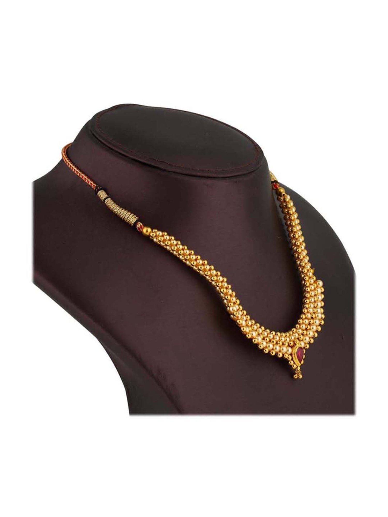 CKC Repouss&iquest; Work Rudraksha Gold Extender Neck Chain: Spiritual Elegance