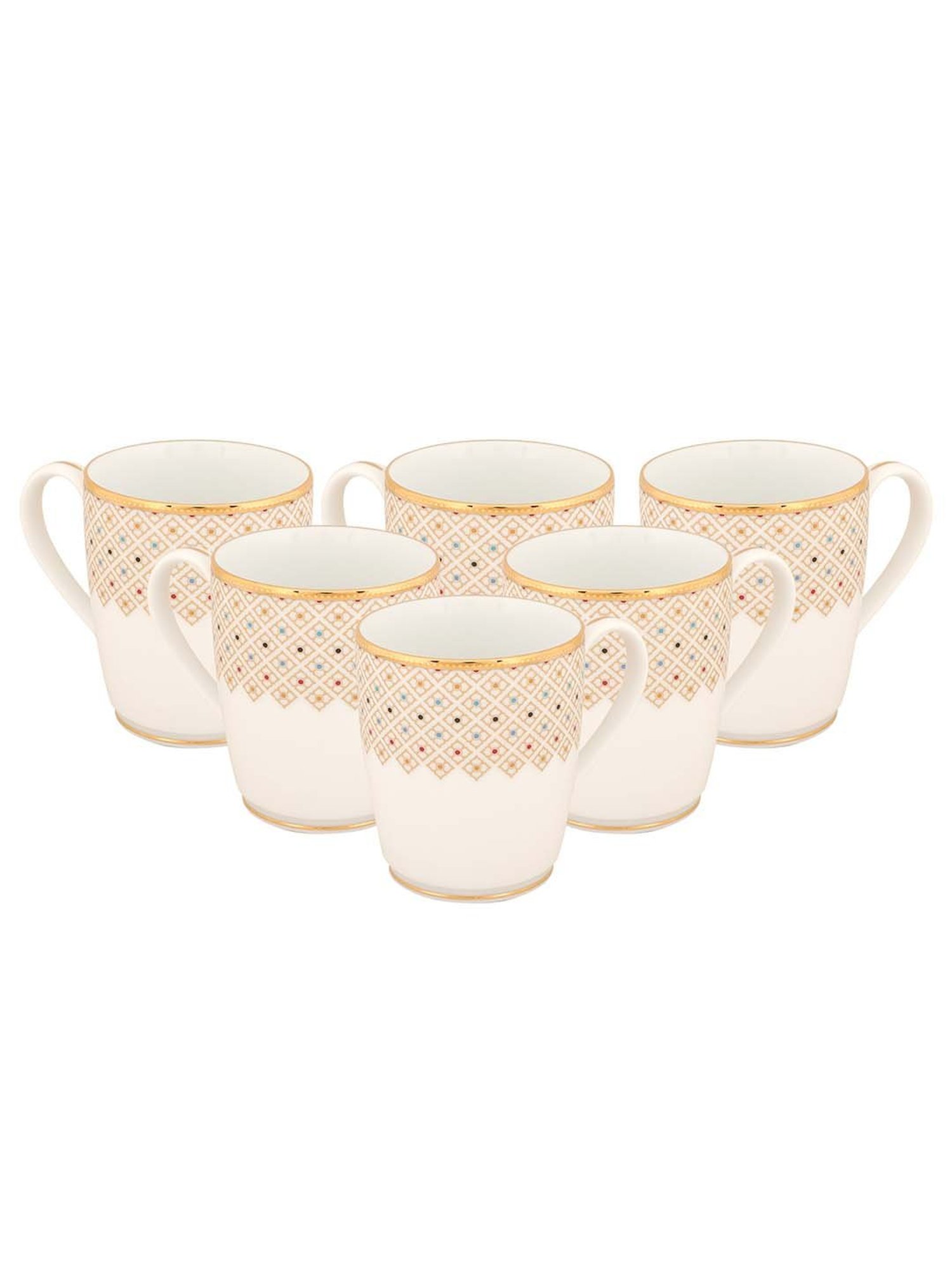 NORITAKE Hearth Multicolor Porcelain Petite Fleur Coffee Mug (0.295 L) - Set of 6