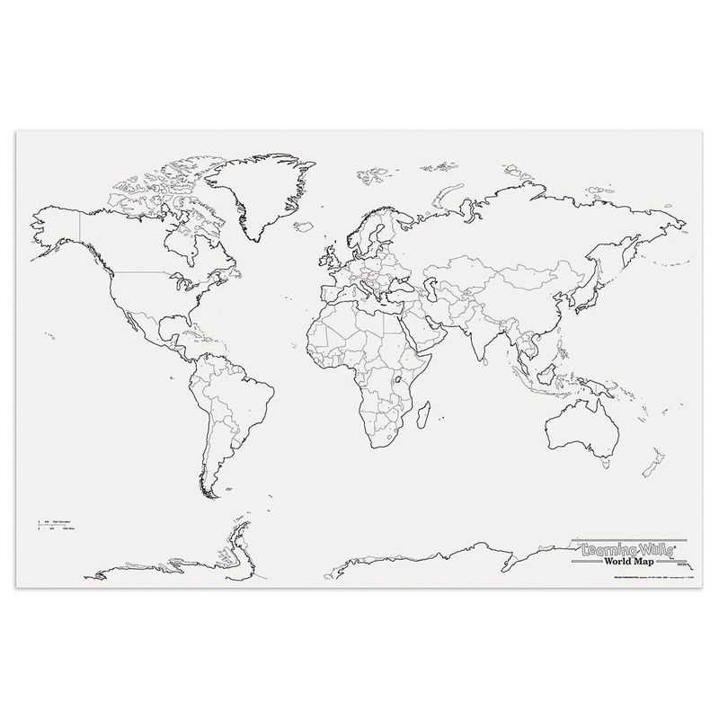 Pacon Giant World Map 48In X 72In 78770