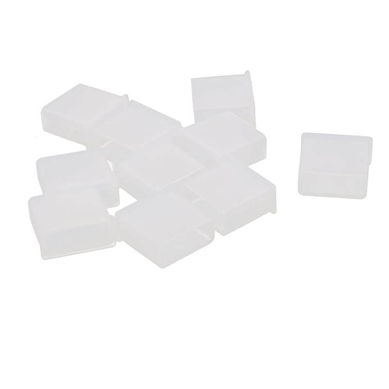 a14121500ux0308 Plastic USB Type A Male AntiDust Stopper Cap Cover Protector Clear Pack of 10