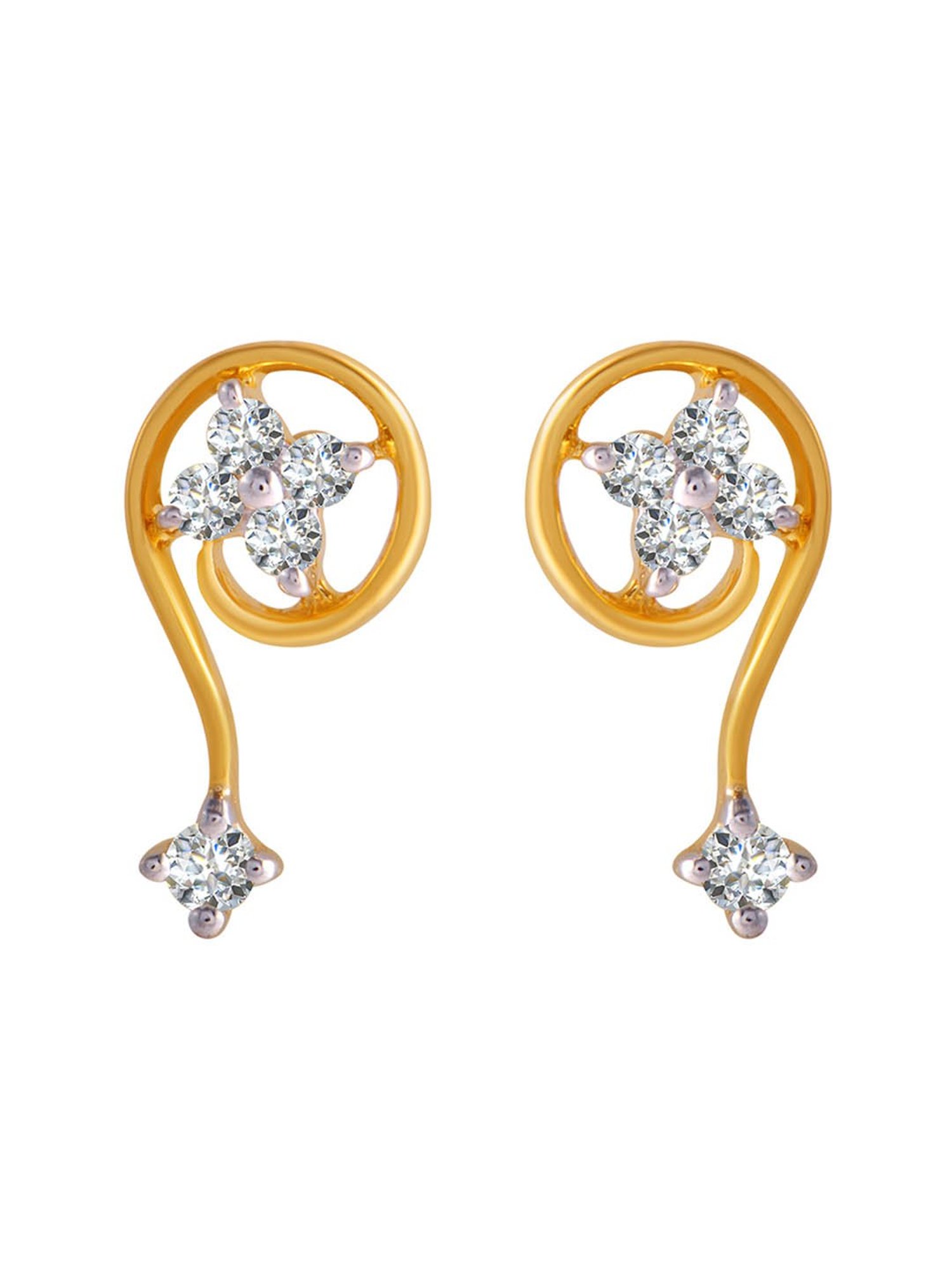 P.C. Chandra Jewellers 18 kt Gold & Diamond Earrings