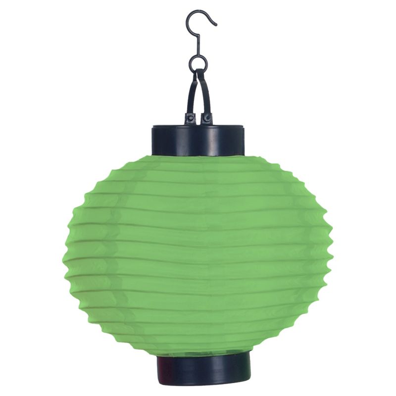Pure Garden Outdoor Solar Chinese Lanterns Set of 4 - Green