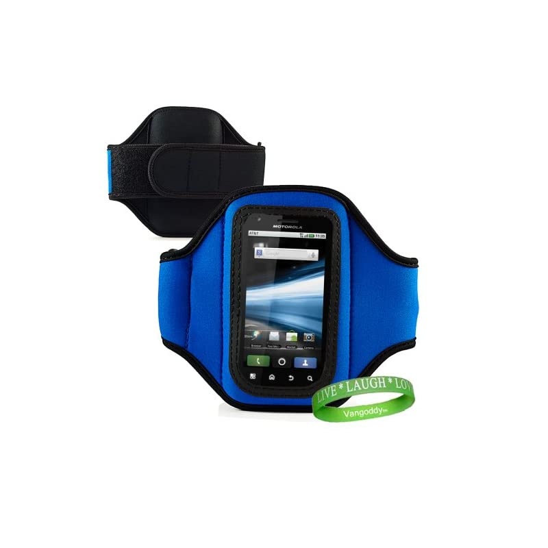 LG Optimus Elite (Sprint/Virgin Mobile) Android Smart Phone Neoprene Exercise Armband with Special Key Pocket (Blue)