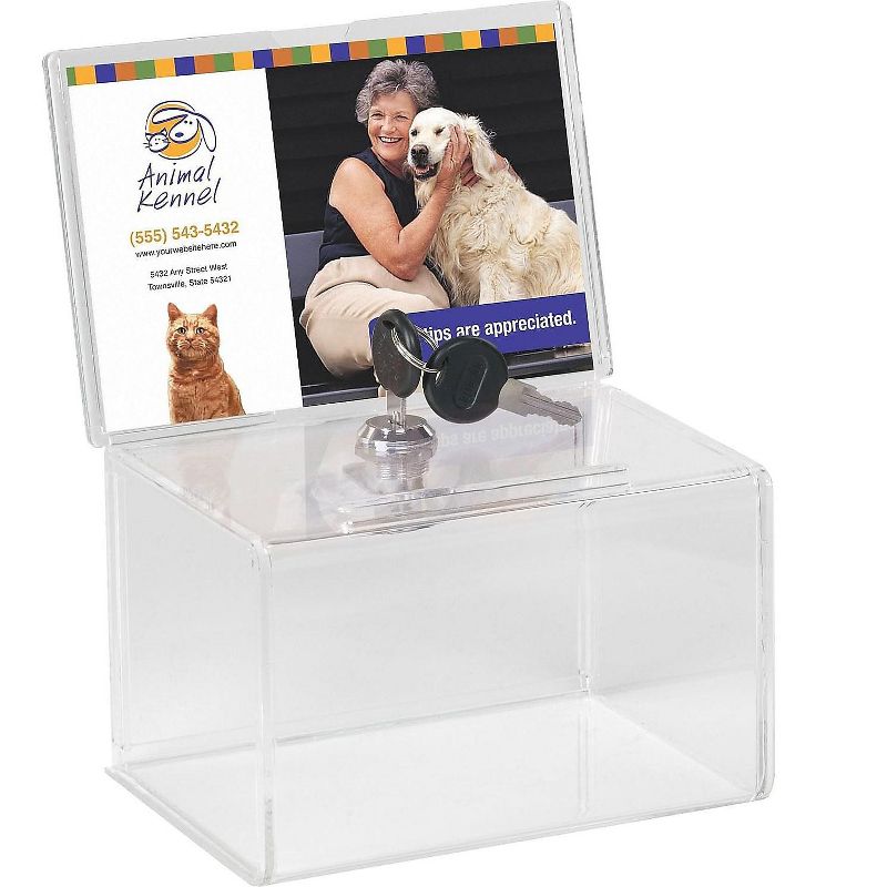 Staples Locking Plastic Ballot/Coin Box Clear (17201) 715063