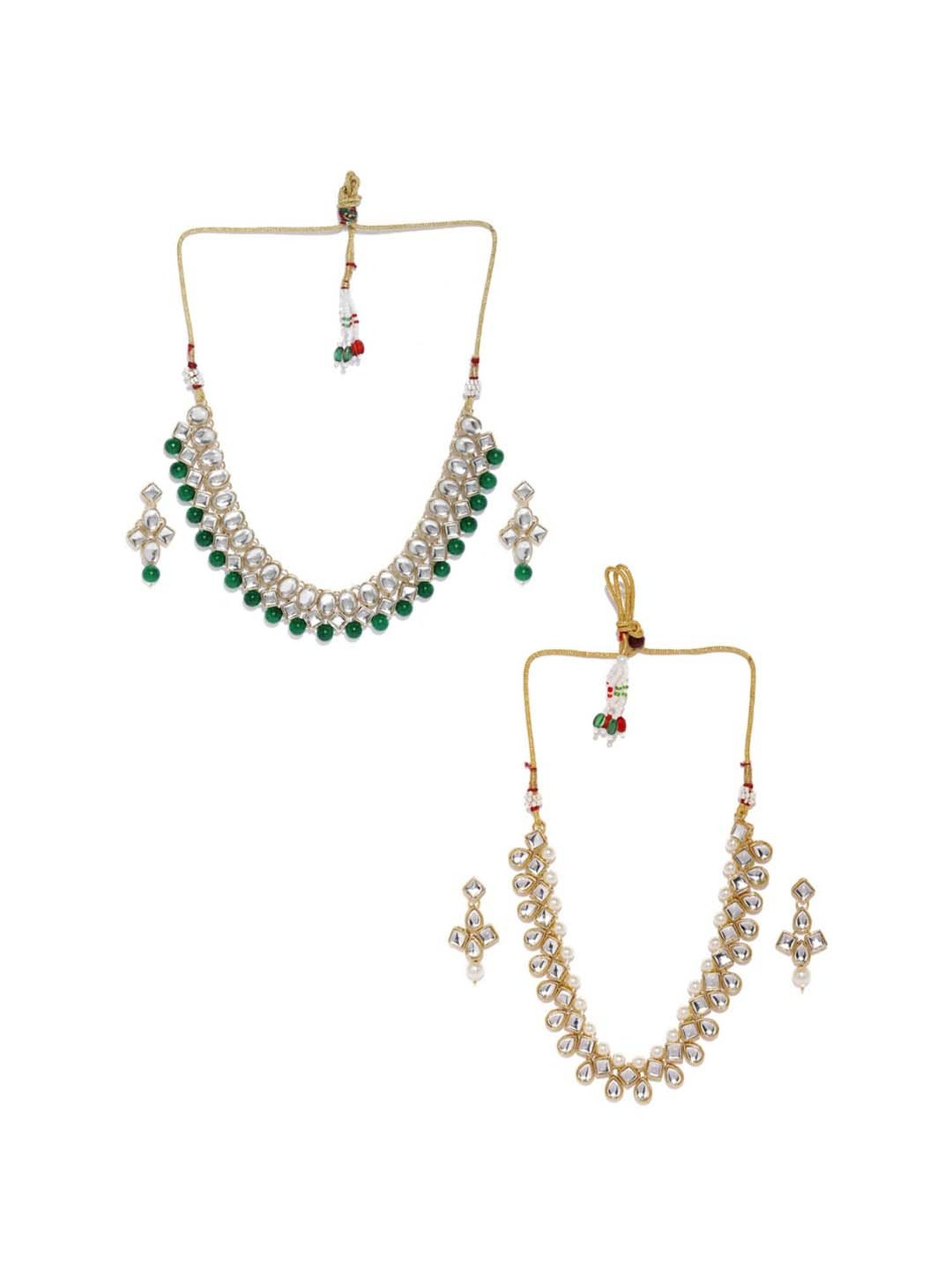 Zaveri Pearls Multicolor Alloy Necklace & Earring Set