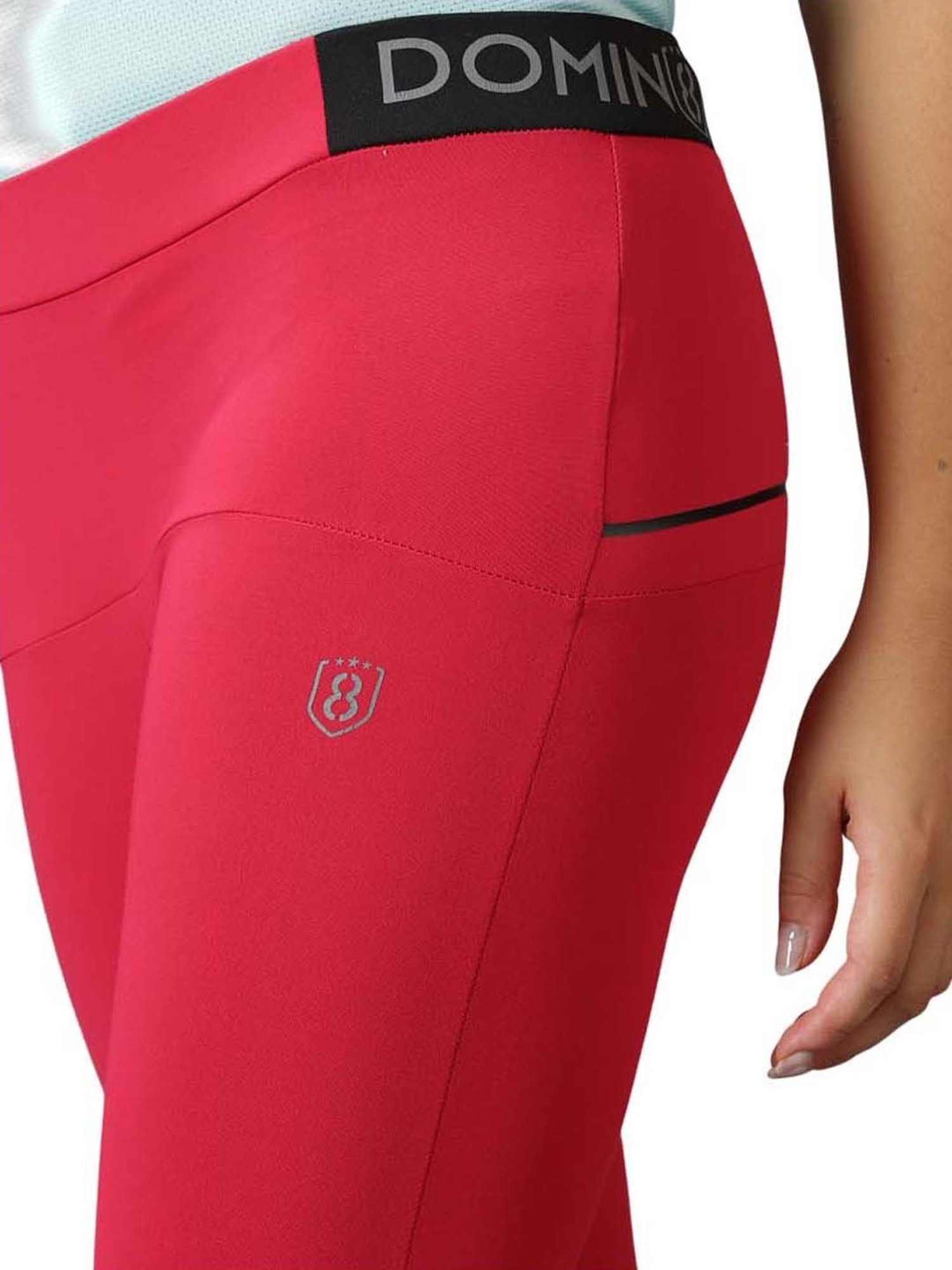 Domin8 Women Slim-Fit Tights With Elasticated Waist & Zipper Pocket