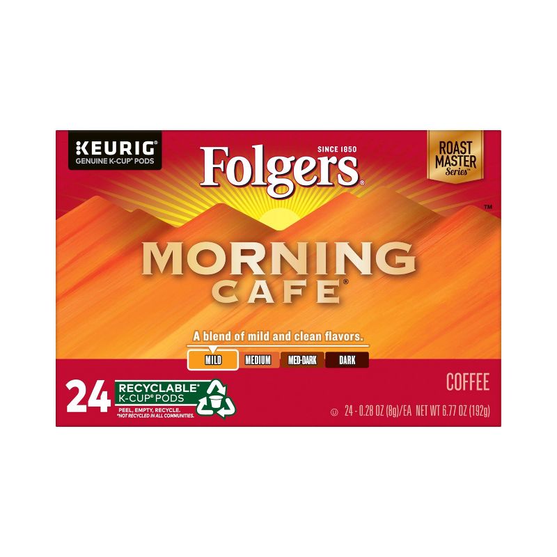 Folgers Morning Cafe Dark Roast Coffee - Keurig  K-Cup Pods - 24ct
