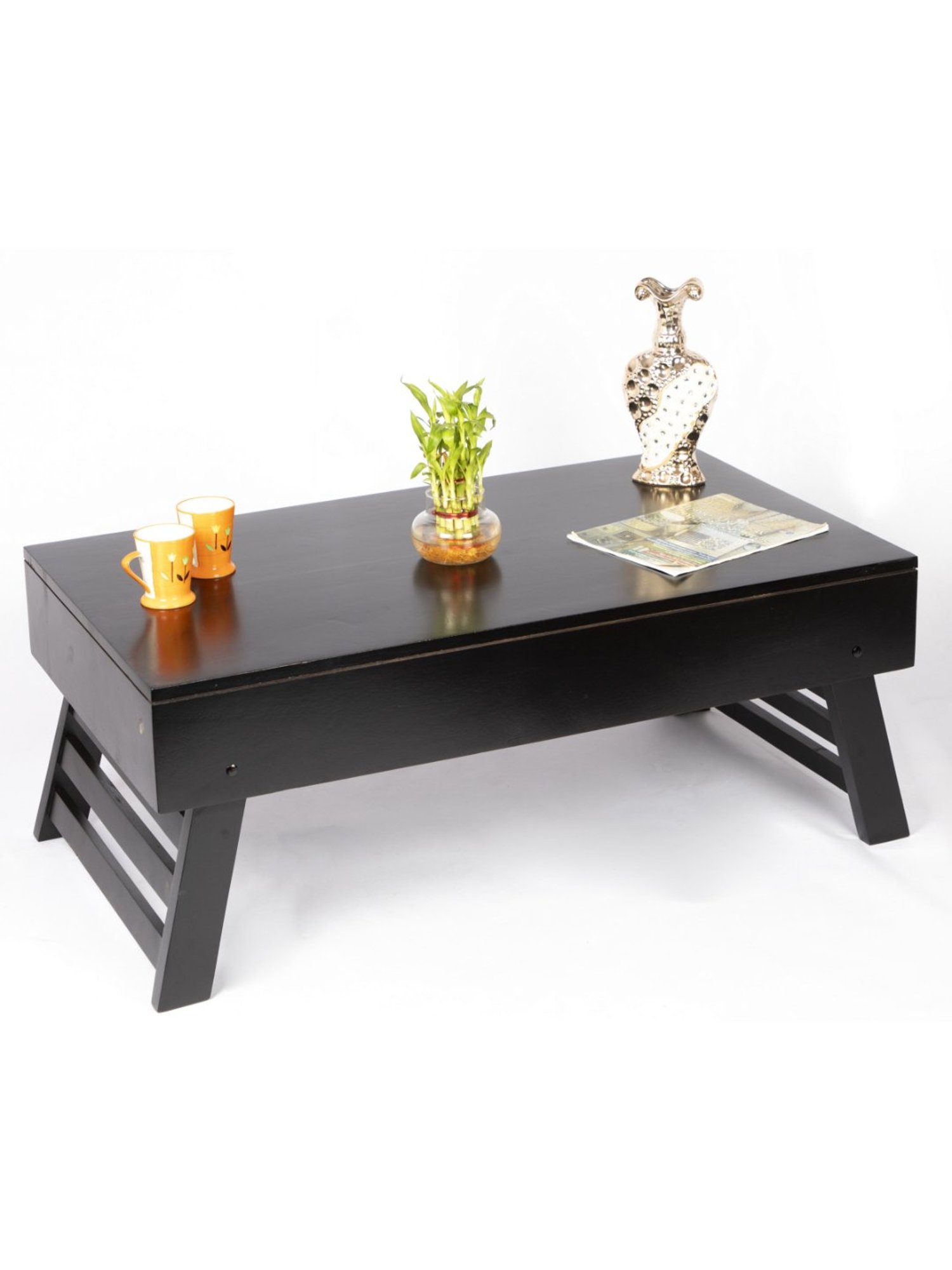 Ikiriya Kassel Solid Dark Brown Wood Coffee Table
