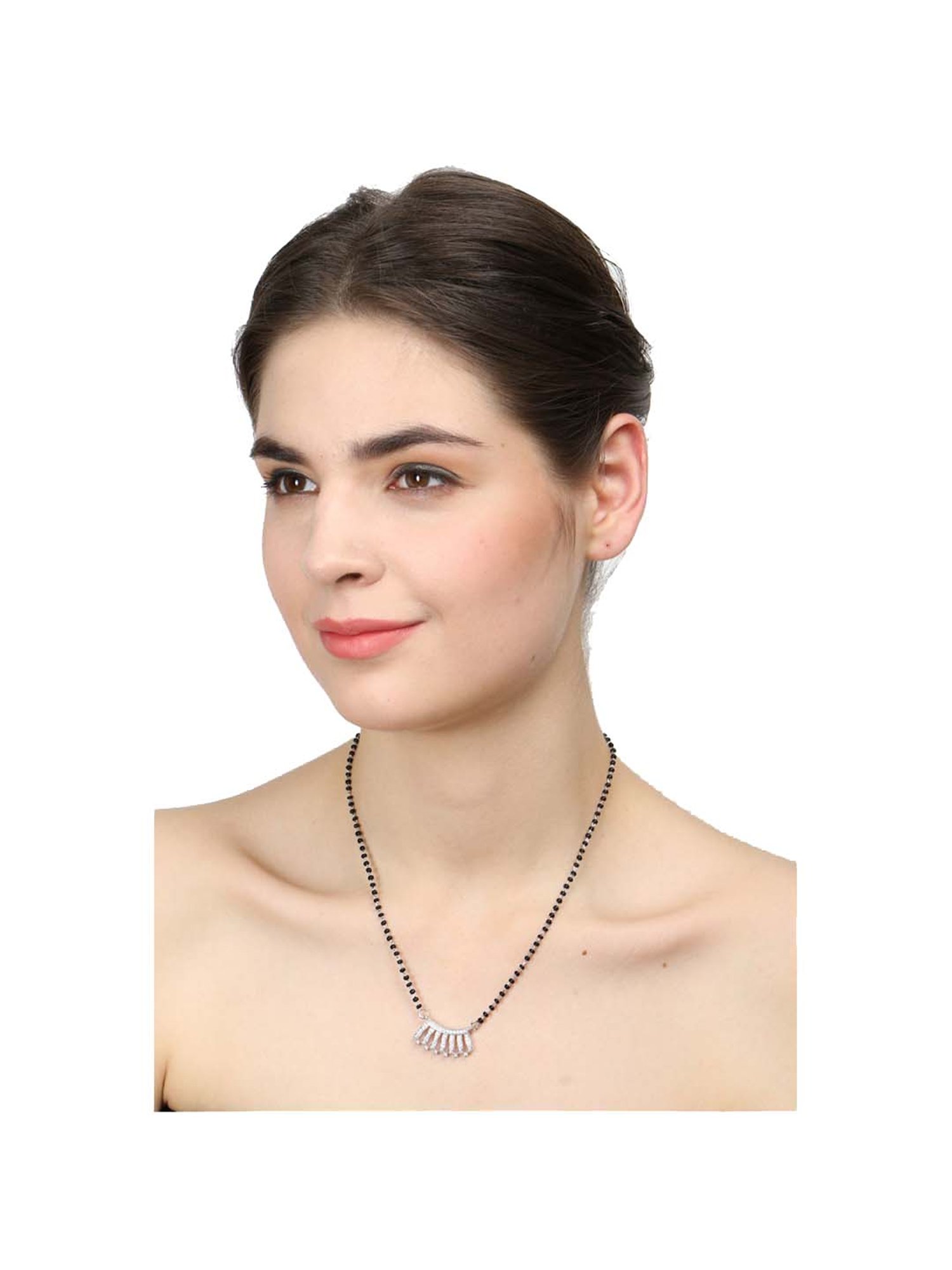 March by FableStreet 92.5 Sterling Silver Floral Mangalsutra for Women