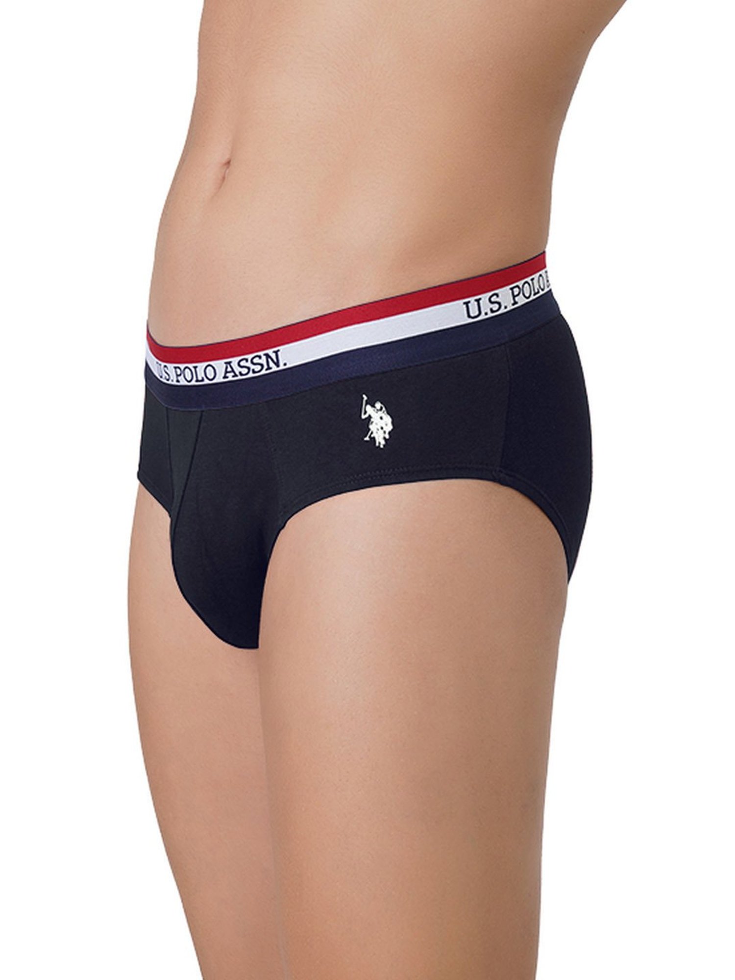 U.S. Polo Assn. Navy & Red Cotton Regular Fit Briefs - Pack Of 2