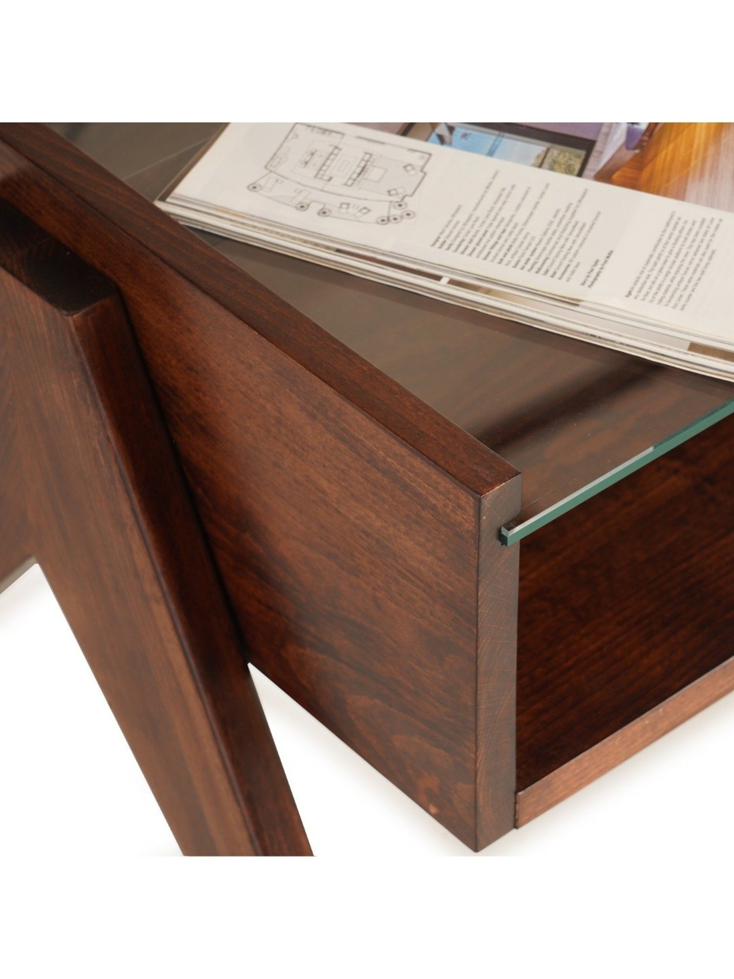 Durian Casper Contemporary Brown Solid Wood Center Table Dark Oak Finish