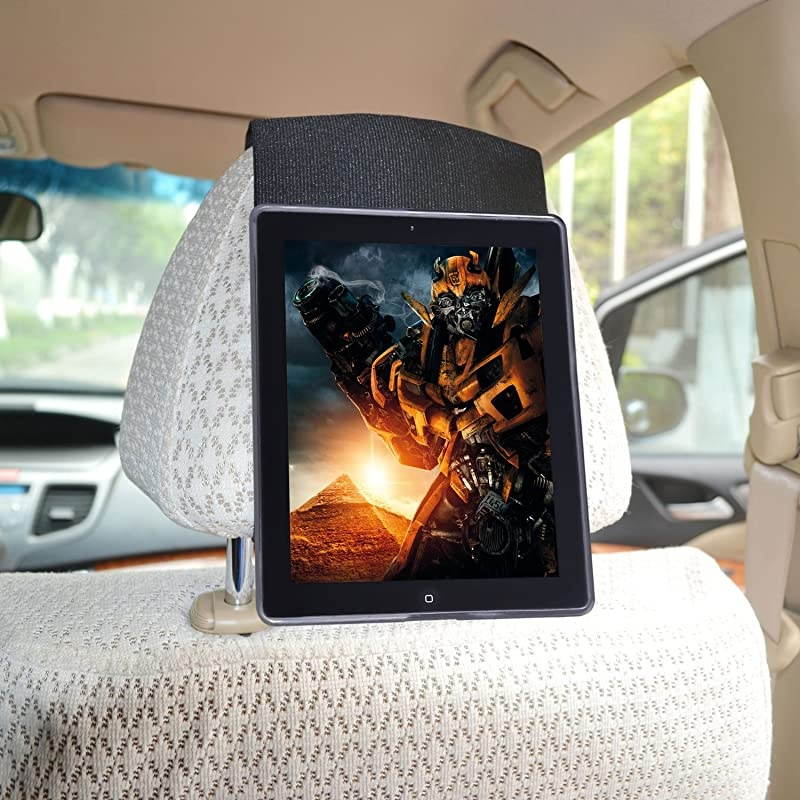 iPad 4 / iPad 3 / iPad 2 Car Headrest Mount Holder&ndash;Fast-Attach Fast-Release Edition - Black