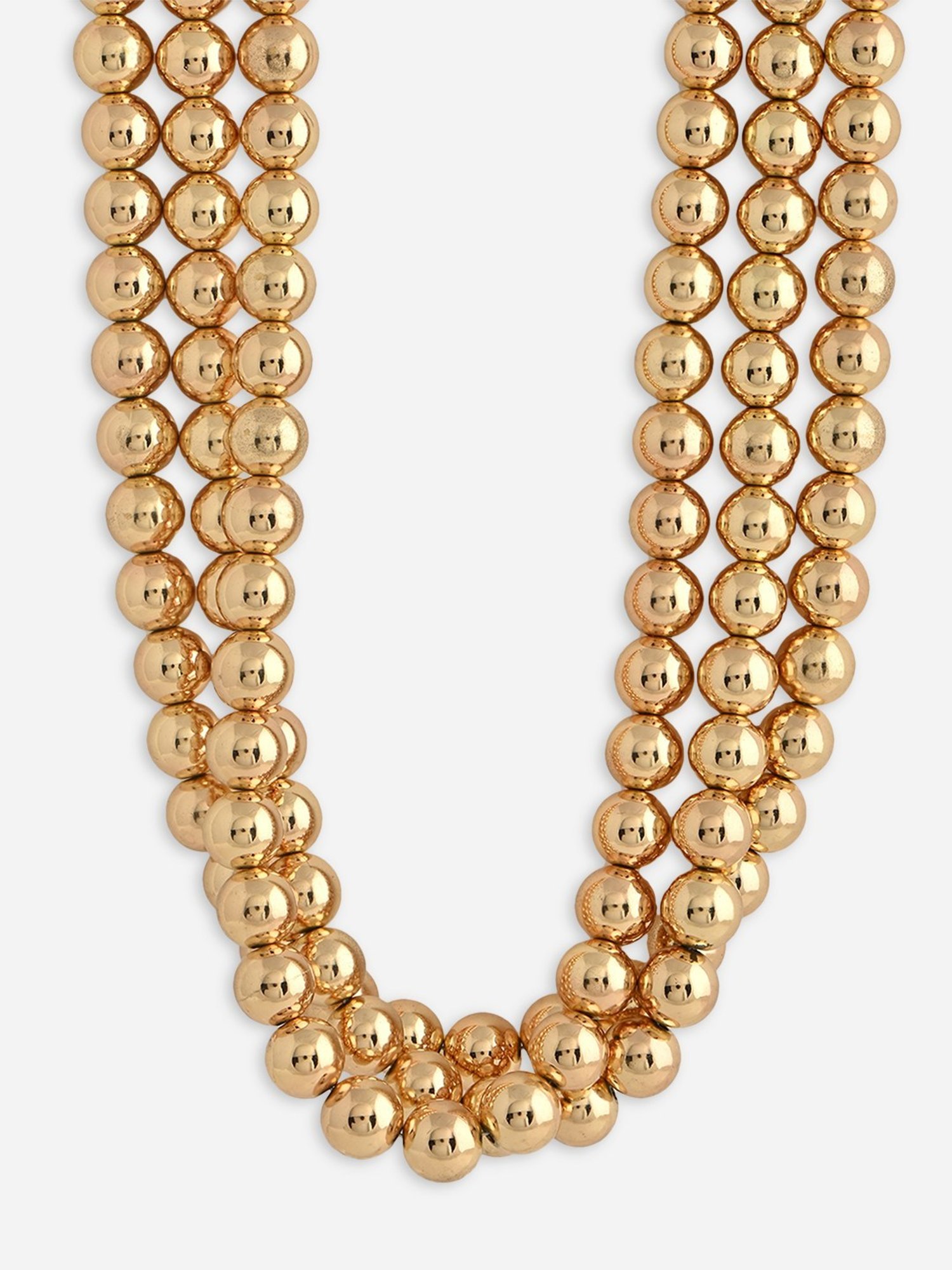 ToniQ Gold Beaded Statement Choker Necklace for Women