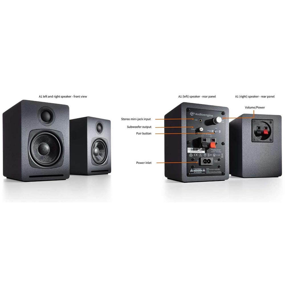 Audioengine A1 Wireless Speaker System (Grey)