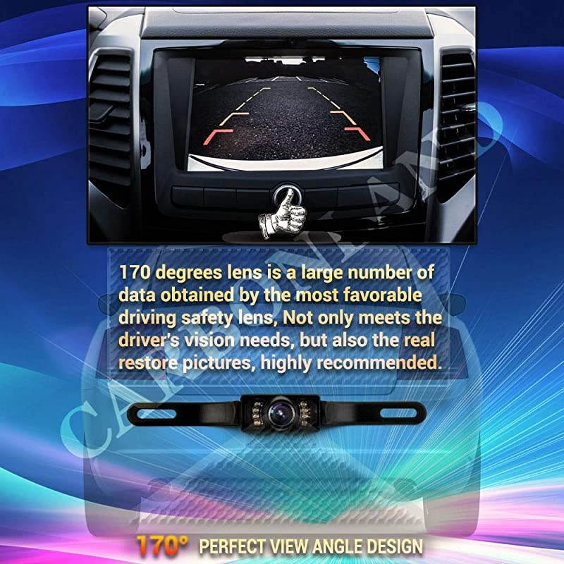 Backup-Camera for Car/Truck/RV Rear View Reversing Camera 170 Degrees Perfect View Angle Night Vision IP67
