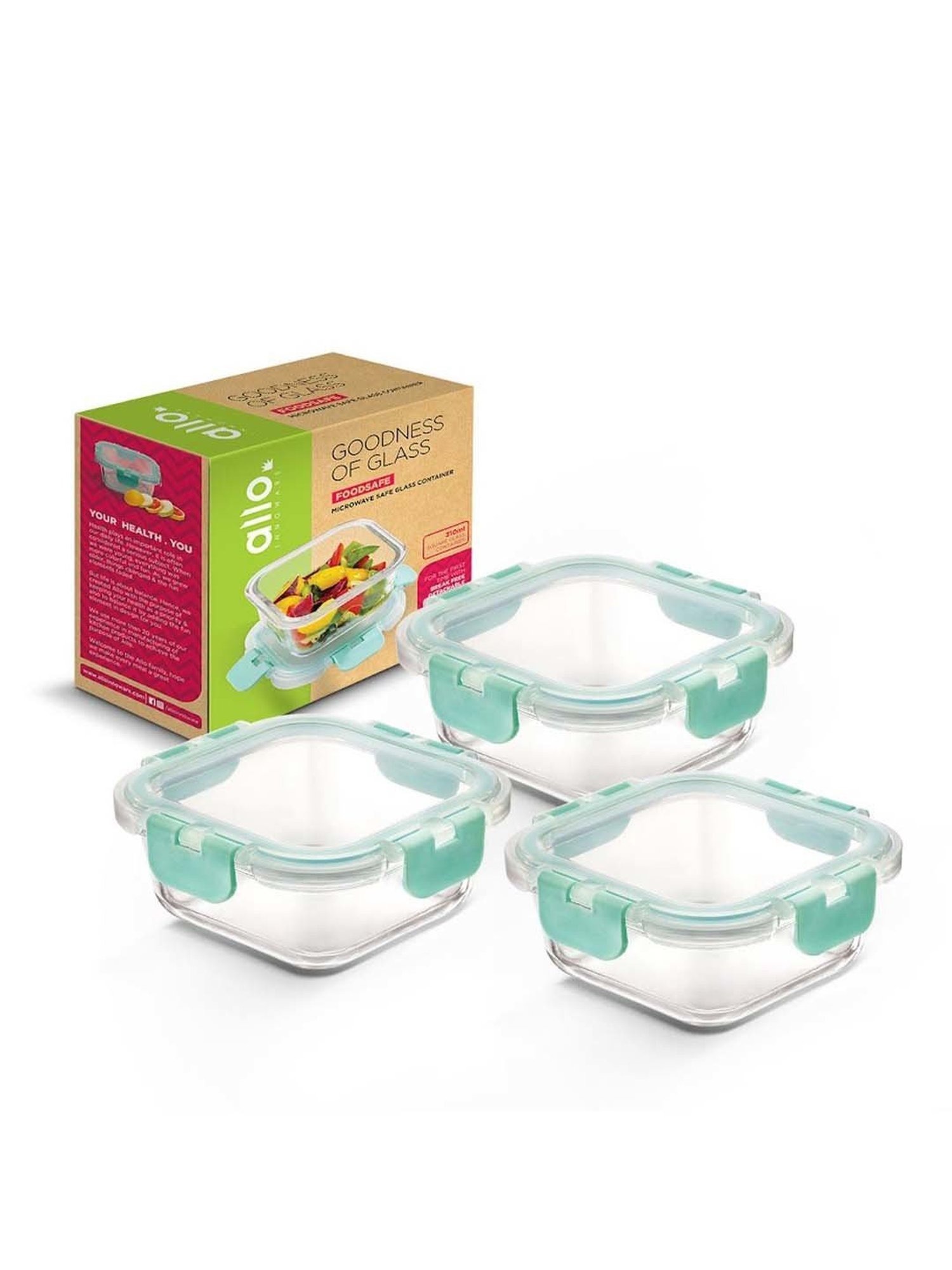 Allo Borosilicate Glass Containers with Lids Microwave Safe Container for Glass Storage Containers