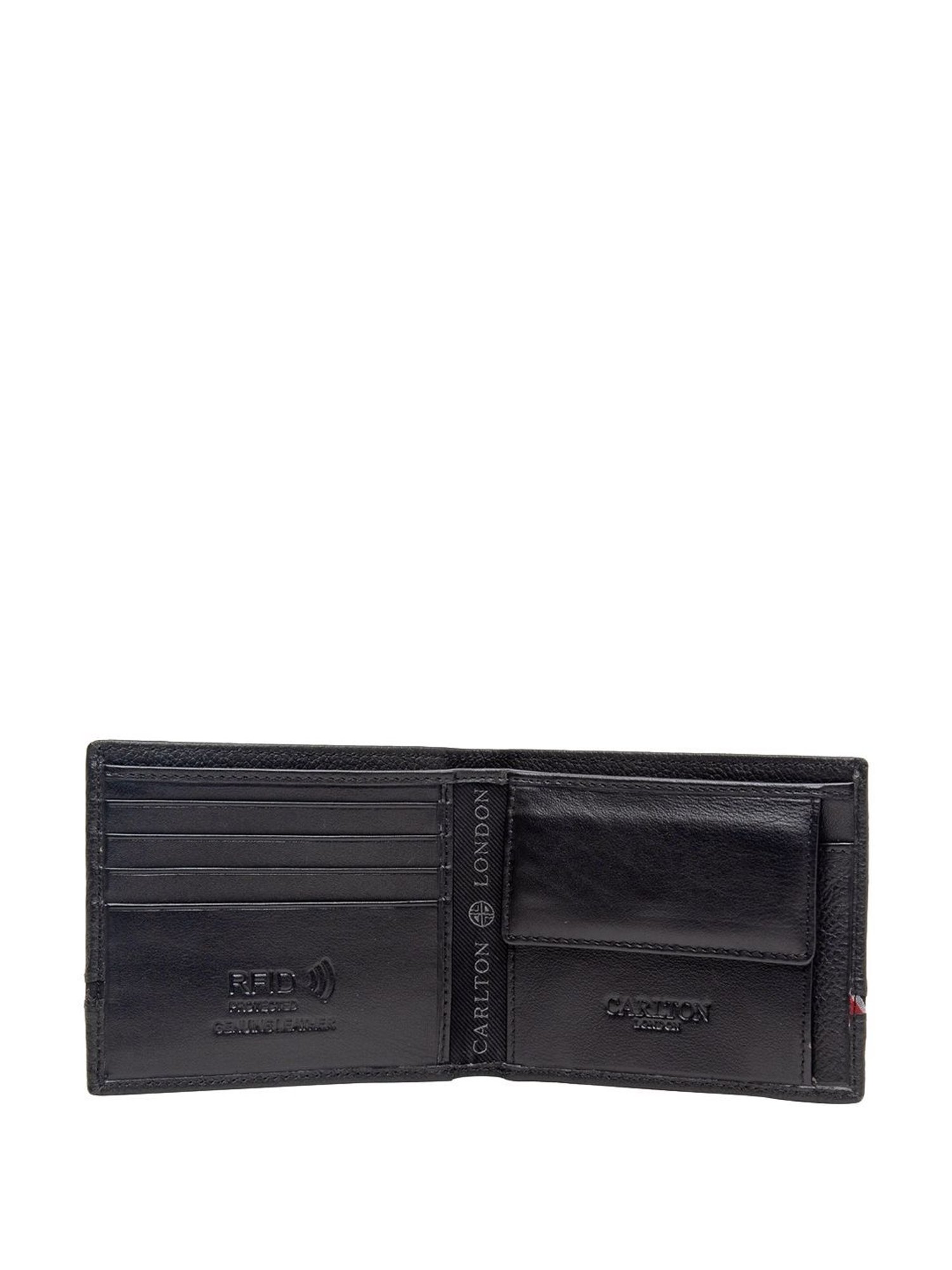 Carlton London Black Formal Leather Bi-Fold Wallet For Men