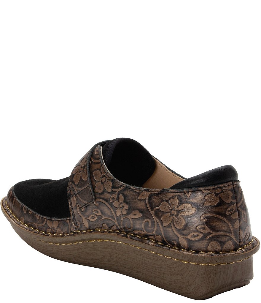 Alegria Brenna Rustic Printed Leather Monk Strap Slip-Ons