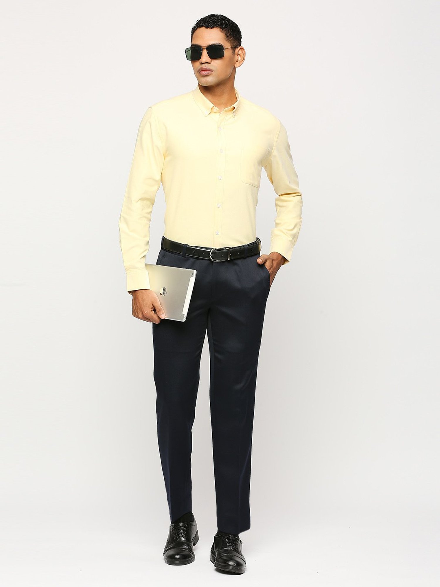 SOLEMIO Yellow Regular Fit Shirt
