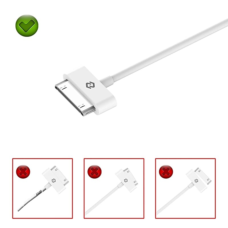 USB Sync and Charging Cable Compatible iPhone 4/4s, iPhone 3G/3GS, iPad 1/2/3, iPod, 3.3 Feet (White)