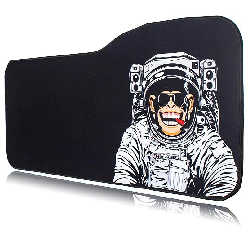 Extended Mouse pad - Curve Design Gaming Mouse pad - Stitched Edges & Skid Proof Rubber Base - 29" x 13.8" x 0.12" X-Large Mouse Keyboard Desk Mat for Computer Laptop (Monkey Astronaut)