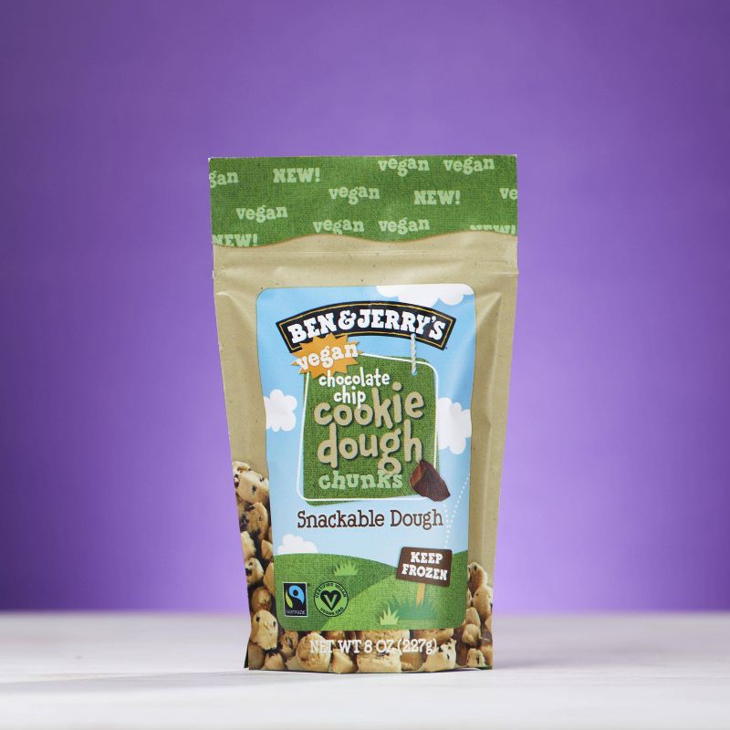 Ben & Jerry's Vegan Frozen Chocolate Chip Cookie Dough Chunks Snackable Dough - 8oz