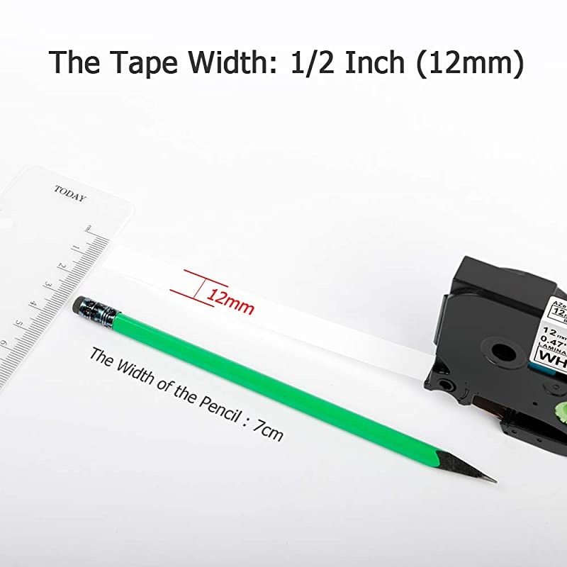 Compatible Label Tape Replacement for Ptouch 12mm 047 Inch TZe Tapes TZE131 231 431 531 631 TZ Tape Compatible with Brother Ptouch H110 PT1280 D210 D400 D600 H100 1880 1890 Label Maker 5PK