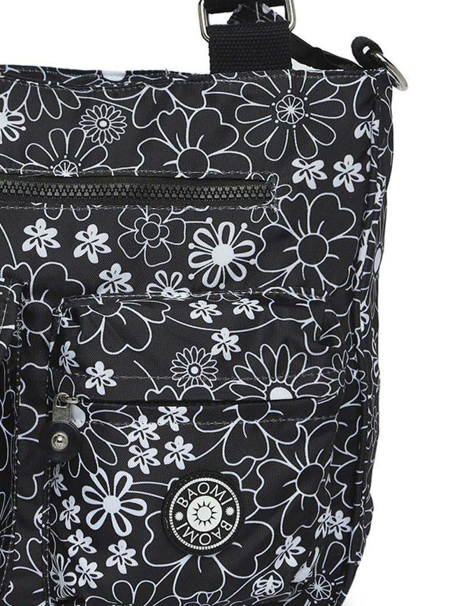 Baomi Black Printed Medium Shoulder Bag