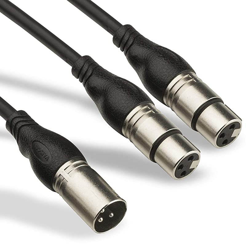 XLR Cable  3pin Dual XLR Female to Male Microphone Adaptor Patch Cable XLR Y Splitter Microphone Cable DMX Cable Recording Studio Equipment Jumper 3FT