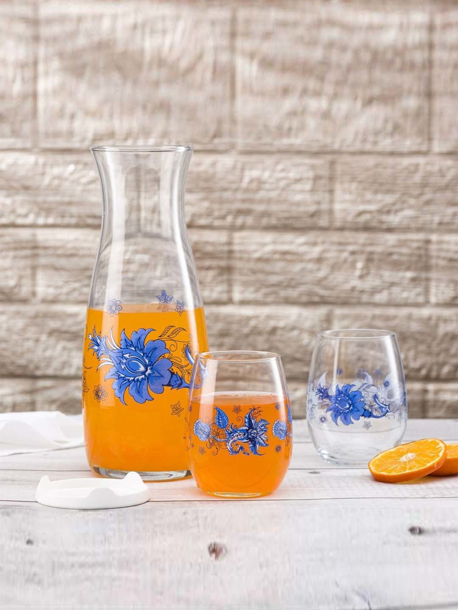 Pasabahce Transparent Diana Juice Pitchers & Glasses (1.53 L)- Set of 3