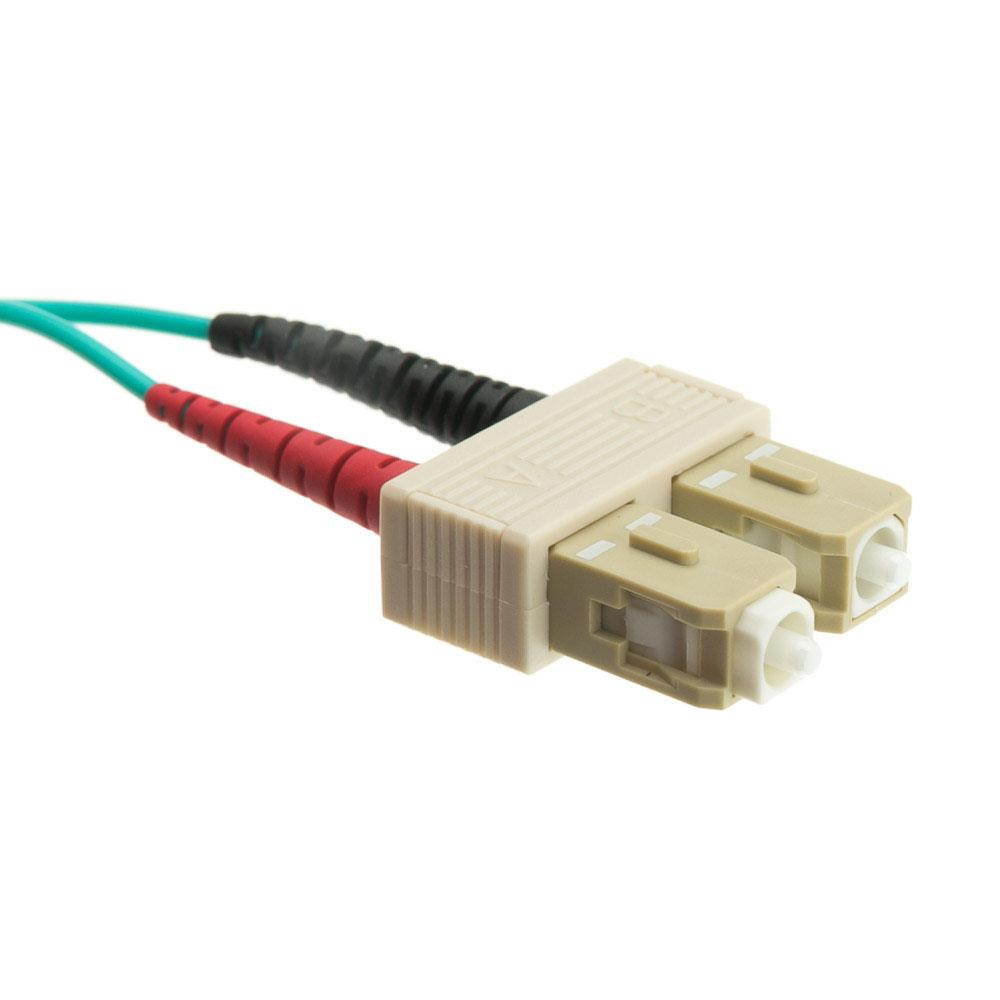 Offex 10 Gigabit Aqua Fiber Optic Cable, LC / SC, Multimode, Duplex, 50/125, 4 meter (13.1 foot)